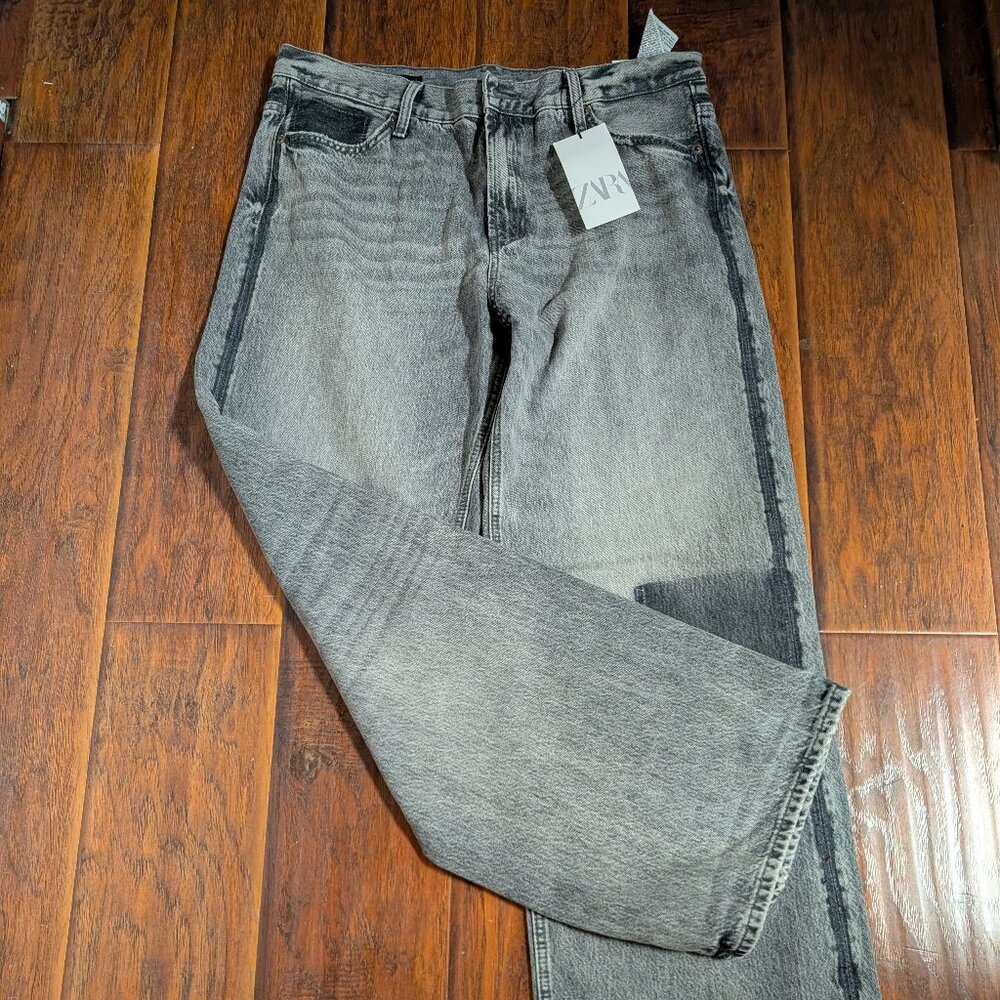 NWT Zara size 12 Mid Rise Full length Relaxed Jean